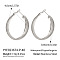 304 Stainless Steel Hoop Earrings, Silver, 40x8.5mm