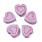 Spray Painted Maple Wood Beads, Printed, Heart, Medium Orchid, 16.5x17.5x6mm, Hole: 1.8mm, about 550pcs/500g