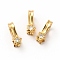 Real 18K Gold Plated Brass Clear Cubic Zirconia Pendants, Flat Round with Lampwork Evil Eye Charms, Lead Free & Cadmium free, Golden, 15x8x4x5mm, Hole: 1mm