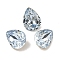 Glass Rhinestone Cabochons, Pointed Back & Back Plated, Faceted, Teardrop, Light Sapphire, 8x6x4mm