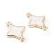 Brass Enamel Links, Long-Lasting Plated, Star, White, Real 18K Gold Plated, 19x13.5x2mm, Hole: 1.4mm