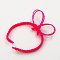 Braided Nylon Cord for DIY Bracelet Making, Cerise, 145~155x5x2mm, Hole: 2~4mm