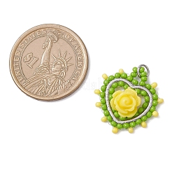 Сердце из стеклянных бусин с подвесками в виде роз&nbsp;PALLOY-MZ01030-02