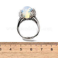 Регулируемые кольца с крыльями из натуральных и синтетических камней&nbsp;RJEW-K241-04AS