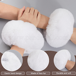 Женские искусственные кроличьи волосы манжеты нарукавники перчатки&nbsp;AJEW-WH20018-34C