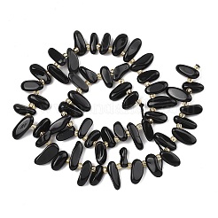 Натуральный черный обсидиан бисер пряди&nbsp;G-F821-C02-01