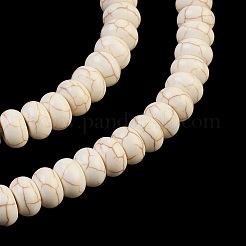 Синтетических нитей бирюзовые бусы&nbsp;TURQ-G109-8x5mm-07