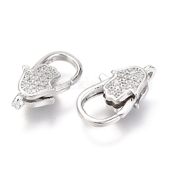 Латунные микро проложить кубического циркония когтя омара застежками&nbsp;ZIRC-O038-24P