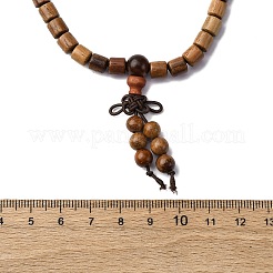 Деревянные круглые бусины браслеты обертывания&nbsp;LS-BJEW-U041-02A