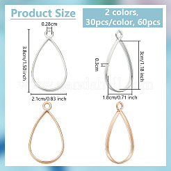 60 шт. подвески из двухцветного сплава с открытой задней частью&nbsp;FIND-OC0003-36