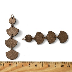 Большие плоские круглые и веерные подвески из тополя&nbsp;WOOD-G019-03B