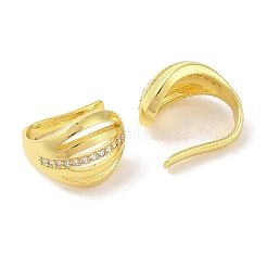 Женские серьги-манжеты из латуни с микропаве и прозрачным цирконием&nbsp;EJEW-I305-33G