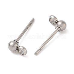 Фурнитура для сережек-гвоздиков с шариковым штифтом из нержавеющей стали 304&nbsp;X-STAS-Z035-01P-G