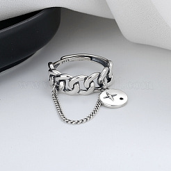 Плоская круглая цепочка с панцирем 925 регулируемые кольца из стерлингового серебра для женщин&nbsp;FS-WG6366E-01