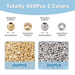 400 шт. 2-х цветные бусины из нержавеющей стали 304&nbsp;STAS-TA0001-48