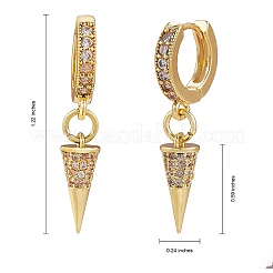 Серьги-кольца Huggie с прозрачным кубическим цирконием&nbsp;EJEW-SW00005-09