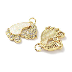 Латунные микропаве прозрачные подвески с фианитом&nbsp;KK-L213-026G