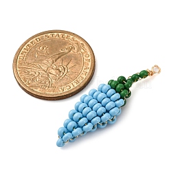 3 шт. подвески из двухцветного стеклянного бисера в виде перца&nbsp;PALLOY-MZ00788