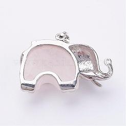 Природного розового кварца подвески&nbsp;G-P268-11