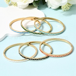 Браслеты из нержавеющей стали 304 с эмалью&nbsp;BJEW-D408-33G