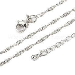 Латунные цепочки сингапур ожерелья для женщин&nbsp;NJEW-D302-34P