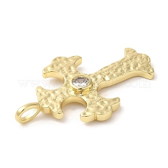 Латунные микропаве прозрачные подвески с фианитом&nbsp;KK-M246-03G