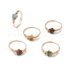 Натуральные индийские агатовые кольца&nbsp;RJEW-JR00895