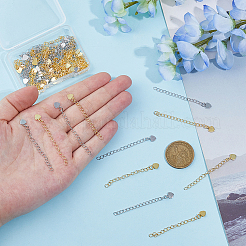 40 шт. 2-цветная латунная цепочка-удлинитель для стойки&nbsp;KK-DC0004-27