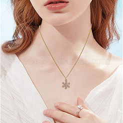 10 шт. латунные подвески в виде снежинок с микропаве из прозрачного кубического циркония&nbsp;KK-BBC0021-78