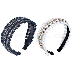 2 шт. 2-х цветные цветочные резинки для волос украшения для женщин&nbsp;OHAR-CY0001-19B