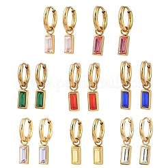 Серьги-кольца прямоугольной формы из нержавеющей стали 304&nbsp;EJEW-I320-29G