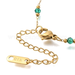 Ионное покрытие (ip) 304 нержавеющая сталь и стекло бумажные скрепки цепи пляжные ракушки кулон ожерелья для женщин&nbsp;NJEW-H037-01G