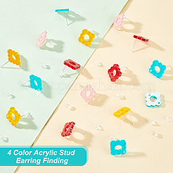 32 шт. двухцветная акриловая фурнитура для сережек-гвоздиков&nbsp;FIND-PH0005-46