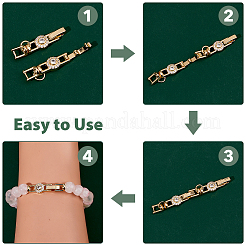 6 шт. латунные застежки с микропаве из прозрачного кубического циркония&nbsp;KK-DC0004-87