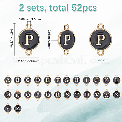 52 шт. 26 стиля сплав эмалированные буквы звенья соединительные подвески&nbsp;ENAM-SC0006-61A