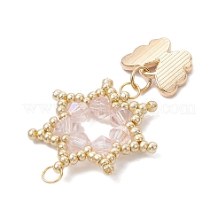 Подвески-цветы из стеклянных бусинок&nbsp;PALLOY-MZ00623-02