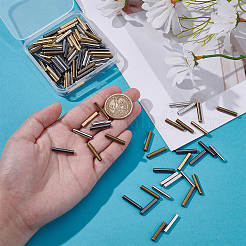 120шт 4 цвета латунные бусины трубки&nbsp;KK-GA0001-94