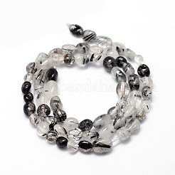 Натуральные бусины из кварца с рутиловыми включениями&nbsp;LS-G-J335-20