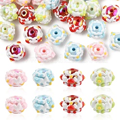 30шт 2 цвета непрозрачные акриловые бусины&nbsp;SACR-YW0001-77A