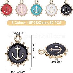 Подвески из 50-х цветных сплавов с эмалью&nbsp;ENAM-FH0001-18-NR