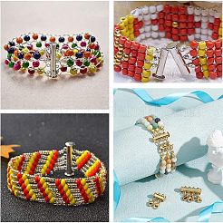 20 шт. 4 стиля латунных магнитных застежек-слайдеров&nbsp;KK-CJ0002-40