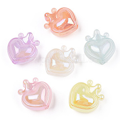 УФ-покрытие радужными переливающимися акриловыми бусинами&nbsp;X-OACR-T027-01-A