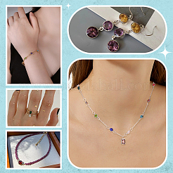 40 шт. 8-х цветные подвески-коннекторы из нержавеющей стали с паве из стекла в виде граненого цветка&nbsp;STAS-PH0006-91