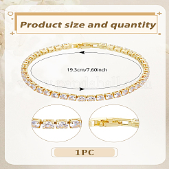 1шт латунные стразы чашечные цепочки браслеты для женщин&nbsp;BJEW-LP0015-19G