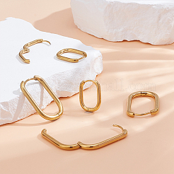 8 пара овальных серег-колец из нержавеющей стали 304 в 2 стилях&nbsp;EJEW-UN0003-10