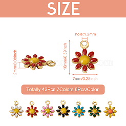 42шт 7 цвета латунные эмалевые подвески&nbsp;KK-SW0001-04