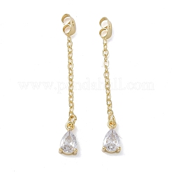 Покрытие стойки латунь микро паве прозрачный кубический цирконий фрикционная ушная гайка&nbsp;EJEW-I266-04G