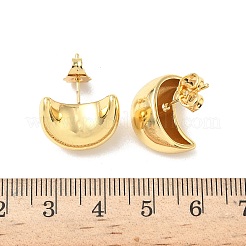 Серьги-гвоздики из латуни в форме луны&nbsp;EJEW-F389-12G