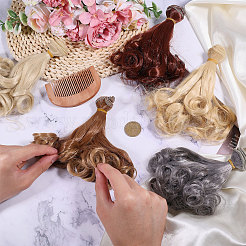 5 шт. 5 стиля высокотемпературного волокна длинная грушевидная завивка прическа кукольный парик волосы&nbsp;DIY-GL0005-63B