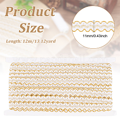 Кружевная отделка из блестящего полиэстера с эффектом металлик&nbsp;OCOR-WH0074-93B